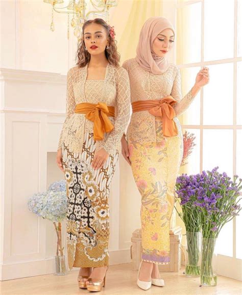 Pammela Kebaya Lace In Nude Women S Fashion Muslimah Fashion Baju