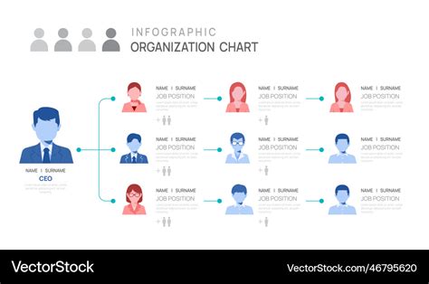 Infografische Vorlage für das Organisationsdiagramm