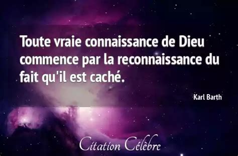 Citation Karl Barth Dieu Toute Vraie Connaissance De Dieu Commence