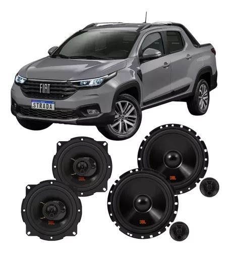 Kit Alto Falantes Fiat Novo Strada Polegada E Kit Vias