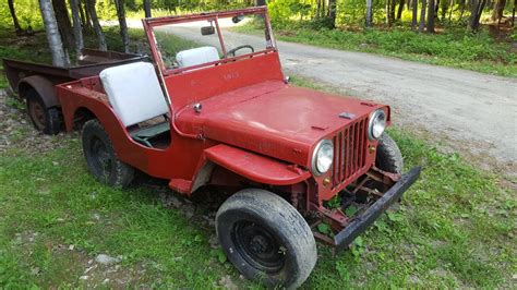 1948 Willys Red CJ2A Jeep Project For Sale In Bangor ME 975