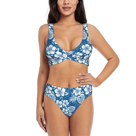 Rocae Leaves And Flowers For Bikini Set For Women Two Piece Sexy High Swimsuits Split Crossover
