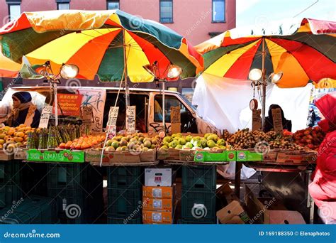 Fresh Vegetables And Fruits At Outdoor Market In China Town Manhattan