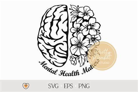 Mental Health Svg Flower Brain Svg Mental Health Matters Svg Png Fi