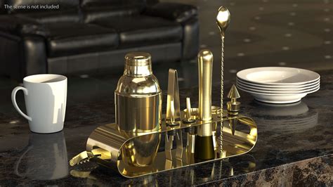 Bartender Kit 12 Piece Gold 3d Model 49 3ds Blend C4d Fbx Max