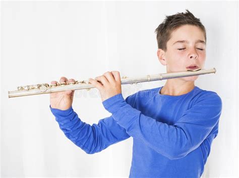 Boy With Flute Stock Image Image Of Learning Practice 42100299