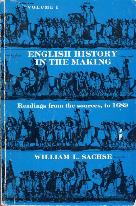 English History In The Making V 1 William L Sachse 9780471004943