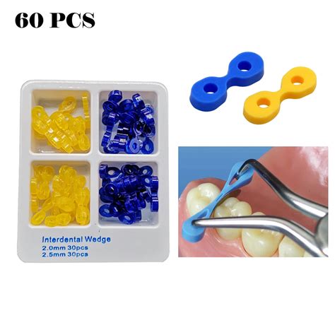 60pcs Dental Elastic Rubber Fixing Wedges Matrix Matrices Dam Composite