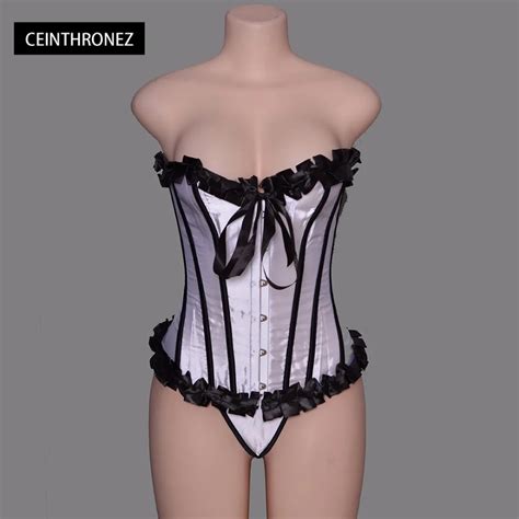 2035 Satin Bone Lace Up Steampunk Corset Sexy Bustier Women Corselet Corset And Bustier Corset