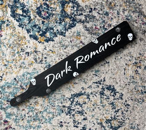 Custom Dark Romance Wood Paddle With Skulls And Roses Bookish Romance