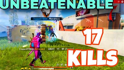 Unbeatenable 17 Kills 🥶 In Br Rank Like Solo V Squad Gameplay 😲 Garena Freefire Chayanff100k