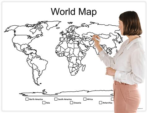 Blank World Map Worksheet Printable - TeacherVision - Worksheets Library