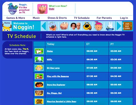 Image - Noggin.com TV Schedule.png | Oobi Wiki | FANDOM powered by Wikia