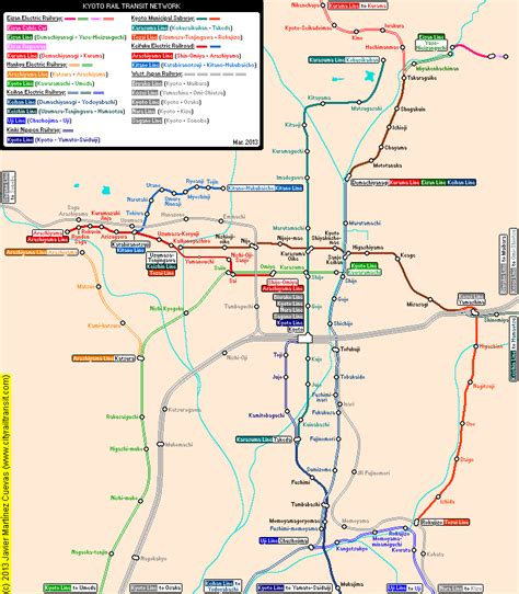 Kyoto Real Distance Metro Map