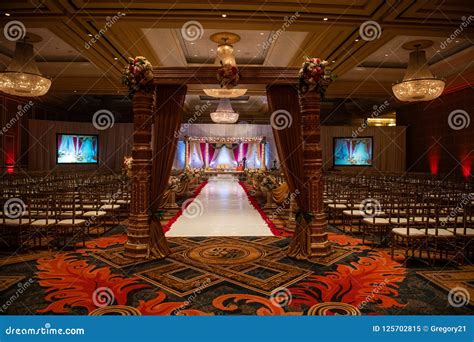 Indian Wedding Mandap with Flowers and Decor Stock Image - Image of ...