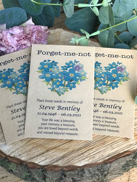 10 Personalised Forget Me Not Seeds Funeral Memorial Memory Etsy