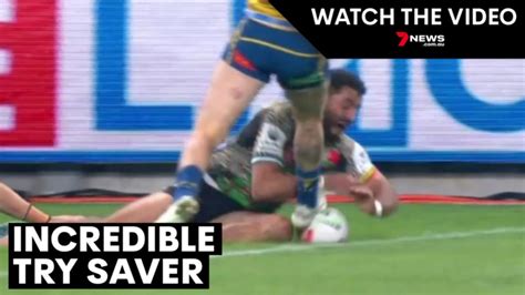 Clint Gutherson pulls off 'incredible' try saver to stop Alex Johnston ...