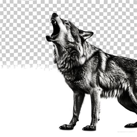 Premium Psd Howling Gray Wolf Isolated On Transparent Background