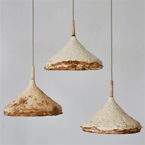 Myceen Creates Pendant Lampshades Made From Mushroom Mycelium