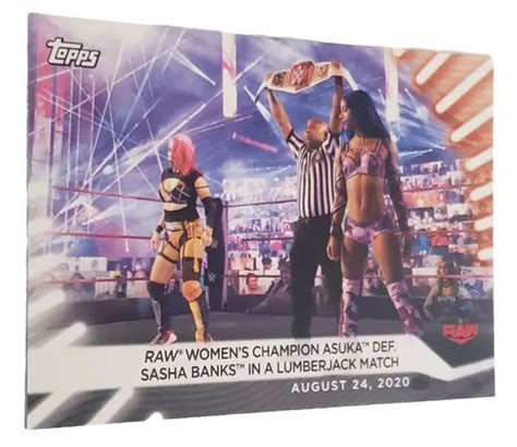 Topps Wwe Div Carte De Lutte B Cheron Asuka Sasha Banks Eur