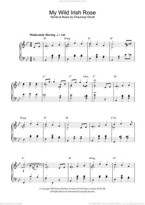 My Wild Irish Rose Sheet Music For Piano Solo Pdf