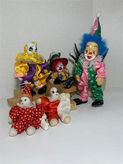 Vintage Clown Porcelain Dolls Clown Collectible Clown Dolls Etsy