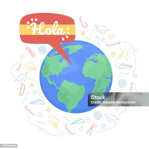 Spanish Speaking Community 2d Vector Isolated Illustration Stock