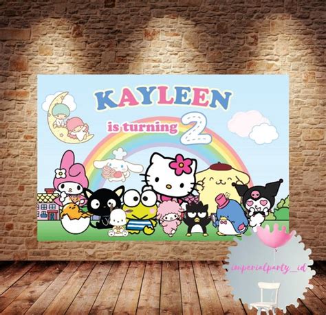 Jual Custom Backdrop Banner Spanduk Happy Birthday Sanrio Di Lapak