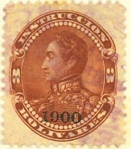 Stamp Sim N Bol Var Overprinted Venezuela Instruccion Overprinted