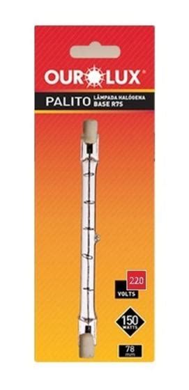 Kit 10 Lâmpadas Halogena Palito 150w 220v Ourolux Lâmpada Halógena