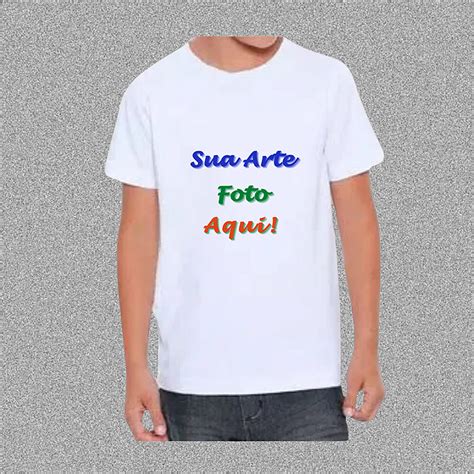 Camiseta Personalizada Infantil Poli Ster Branca Brindes Personalizados