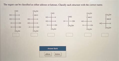 Solved The Sugars Can Be Classified As Either Aldoses Or Chegg