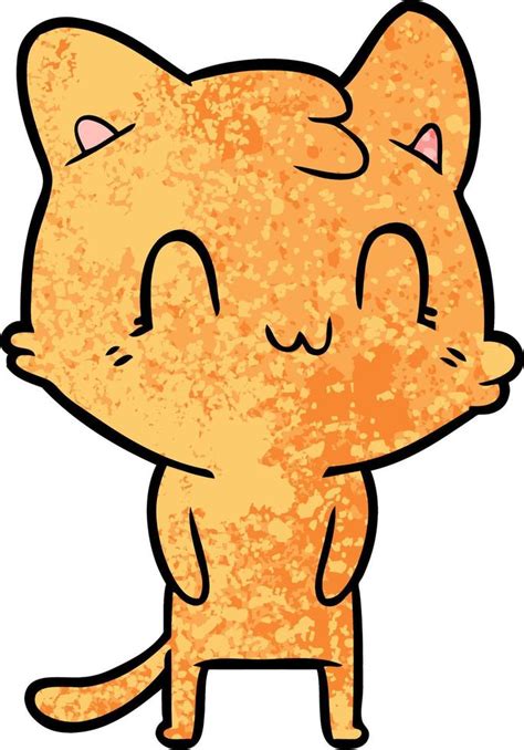 Gato Feliz De Dibujos Animados 12369251 Vector En Vecteezy