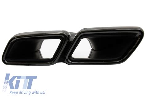 Rear Bumper Air Diffuser With Exhaust Muffler Tips Black Suitable For