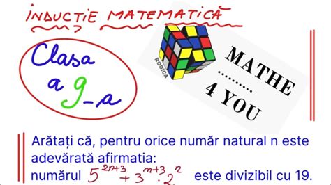 Clasa A A Inductie Matematica Divizibilitate Cu Youtube