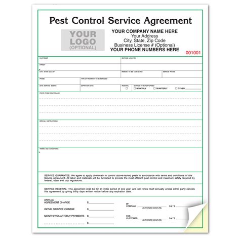 Pest Control Services: Pest Control Services Agreement