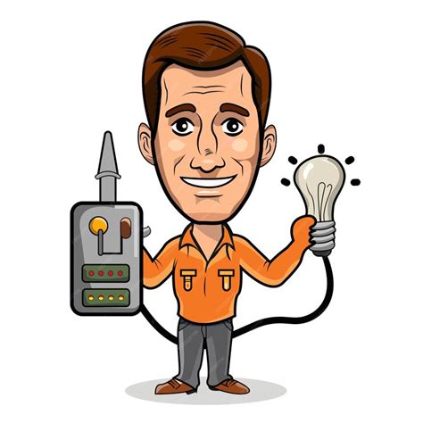 Premium Vector Electrician Handyman Holding An Bulb Vector