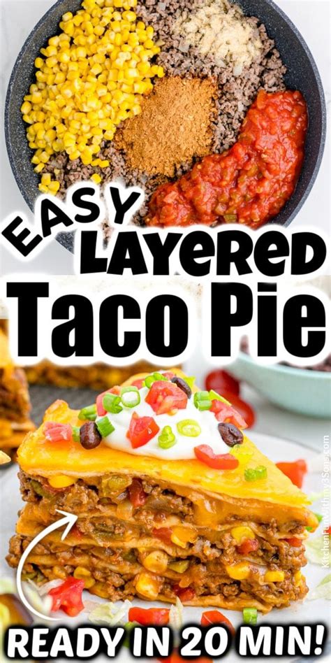 Layered Taco Pie Super Easy To Make And Always Such A Huge Hit With Everyone Easy Casserole