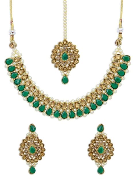 Sukkhi Lovely Lct Gold Plated Pearl Choker Necklace Set For Women Jiomart