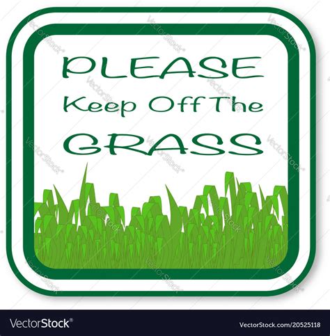 Please keep off the grass Royalty Free Vector Image