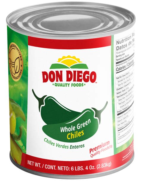 Whole Green Chiles Don Diego Quality Foods