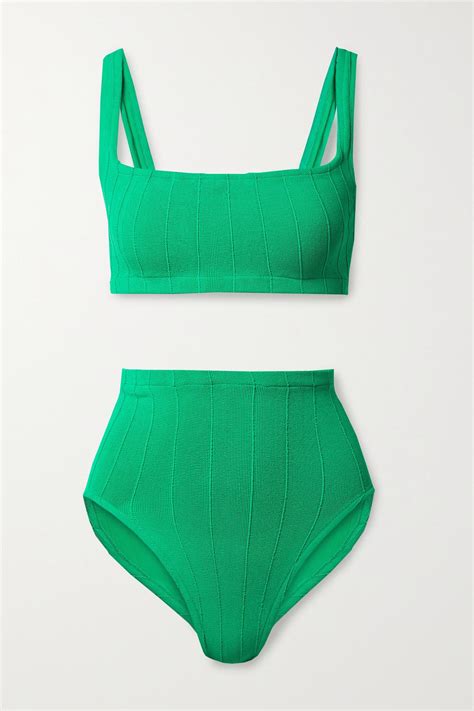 Hunza G Net Sustain Patricia Nile Ribbed Bikini In Green Lyst