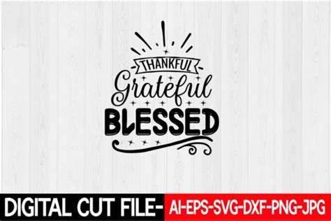 Thankful Grateful Blessed Svg Graphic By Emdgraphic · Creative Fabrica