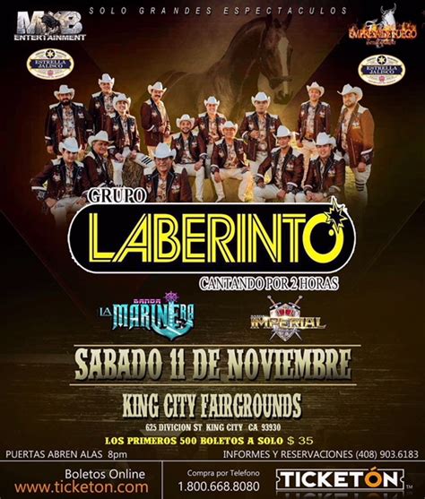 Grupo Laberinto King City Tickets Boletos Fairgrounds