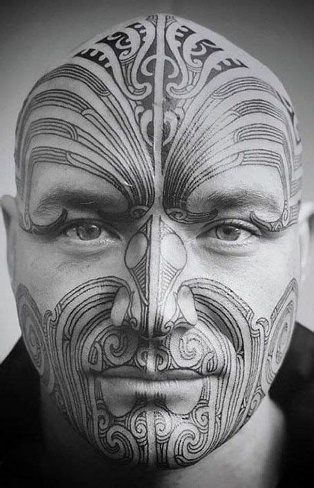 30 Cool Face Tattoos For Men And Meaning Face Tattoos Maori Face