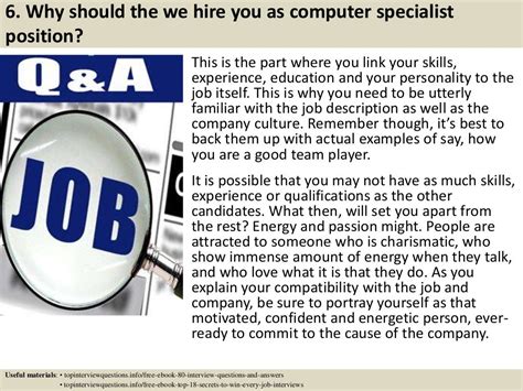 Top 10 Computer Specialist Interview Questions And Answers