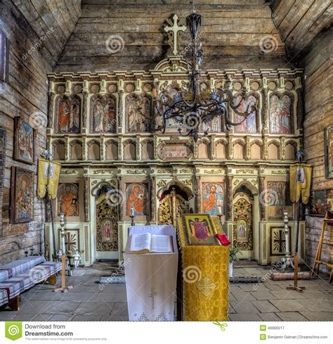 Iconostasis Of Old Wooden Church Of The Holy Martyr Paraskeva In