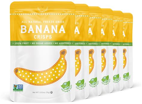 Natures Turn Freeze Dried Banana Crisps 6 Pack 0 53 Oz