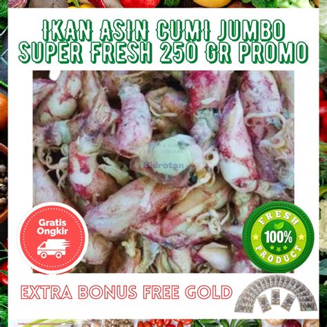 Jual Ikan Asin Cumi Jumbo 250 Gr Bahan Pokok Murah Paket Makanan