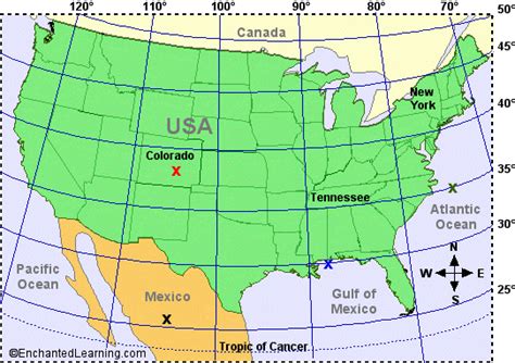 Map Of The United States With Latitude And Longitude Lines